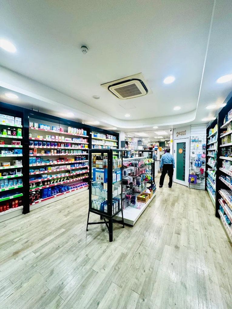 Pharmacy interior with consultation room